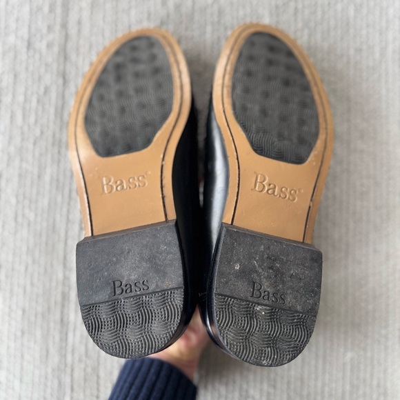 BASS Grammer Black Leather Tassel Fringe Loafers Size Men’s 7.5 - Picture 7 of 11